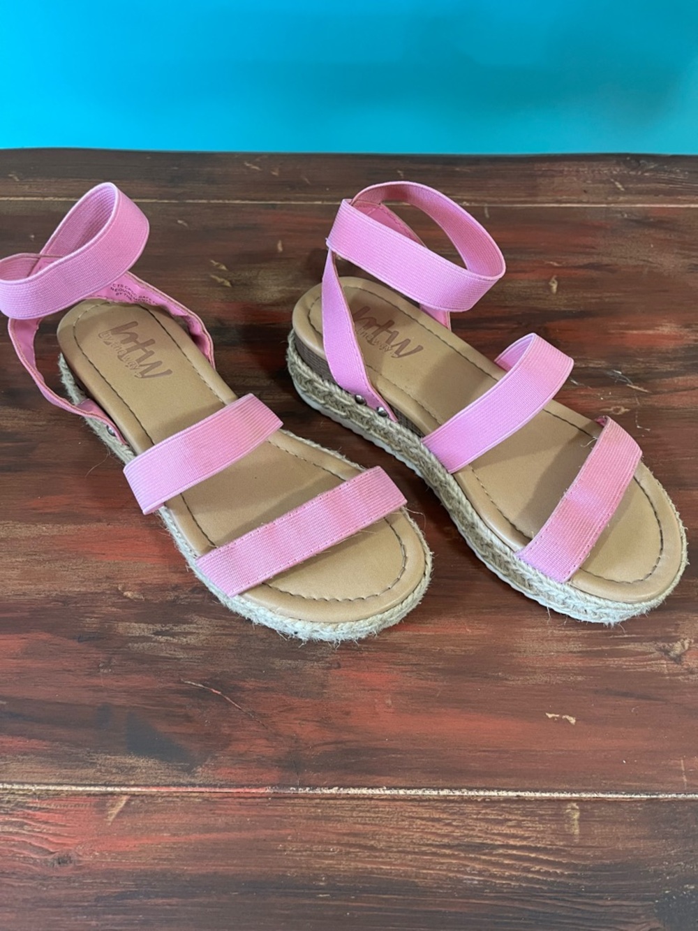by the way. Pink Strappy Espadrille Sandals for Kids